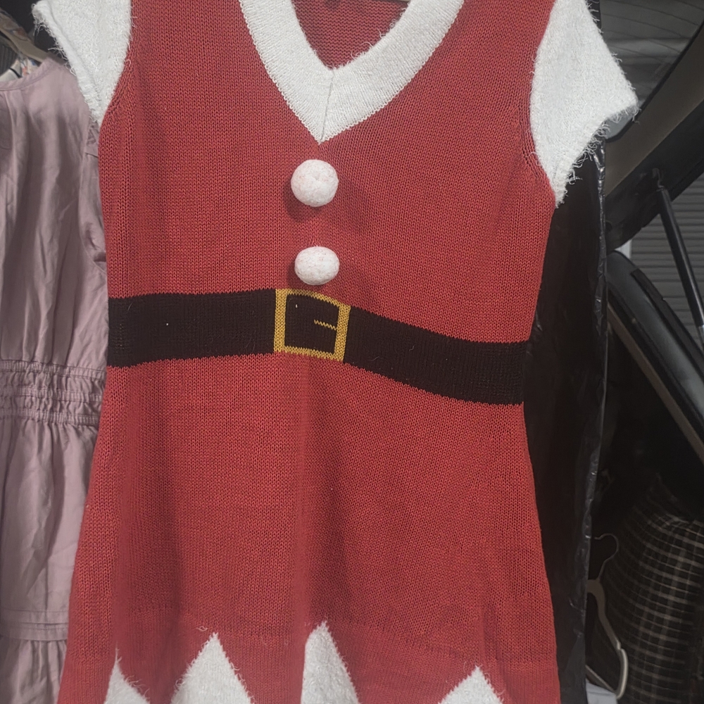 Allison Brittney Red and White Festive Mini Dress
